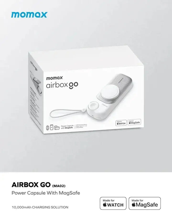 Momax Airbox Go Power Capsule MagSafe 10000mAh - White - GulfStore.com
