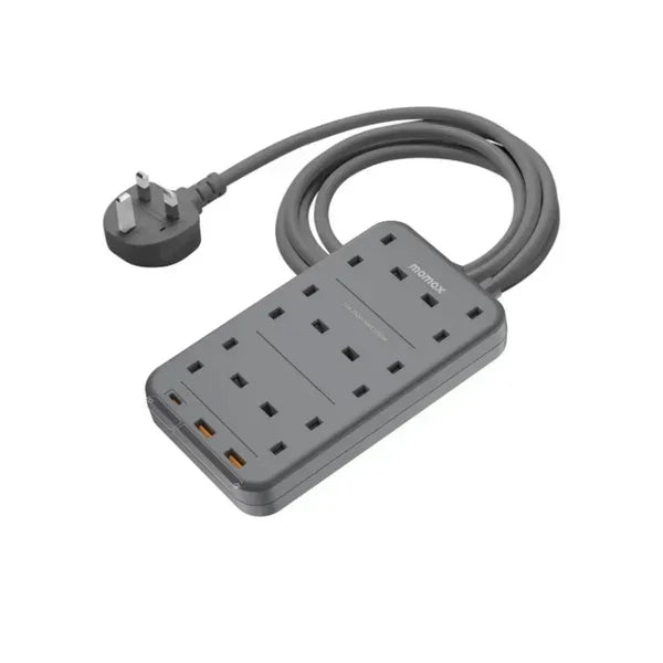 US12UKE | موزع طاقة موماكس ون بلج بستة منافذ مع منفذ USB