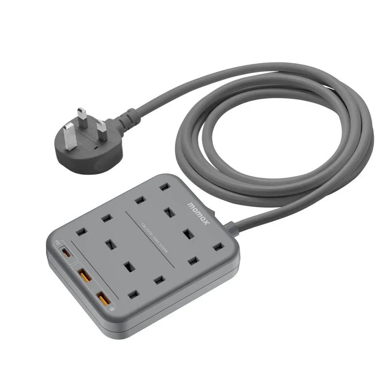 US3UKE | شريط طاقة موماكس ون بلج بأربعة منافذ مع منفذ USB