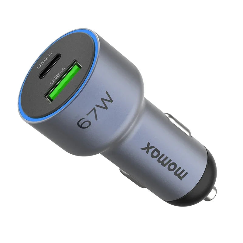 Momax MoVe 67W dual-port car charger - Grey
