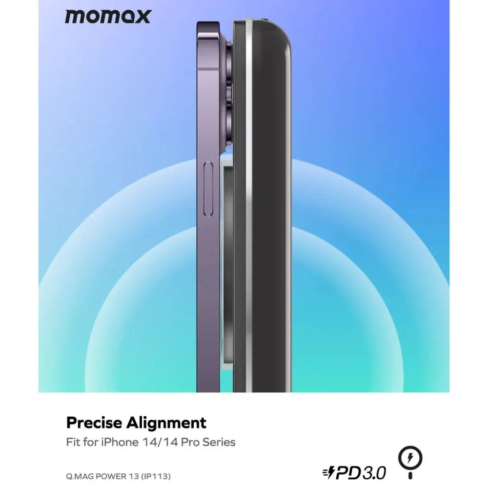 بطارية Momax Q.Mag Power 13 PD 35W 10000mAh ذات الطاقة المغناطيسية IP113DQ