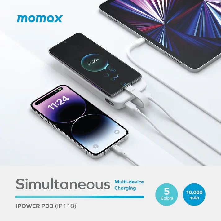 momax iPower PD 3 10000mAh battery pack Blue,IP118B