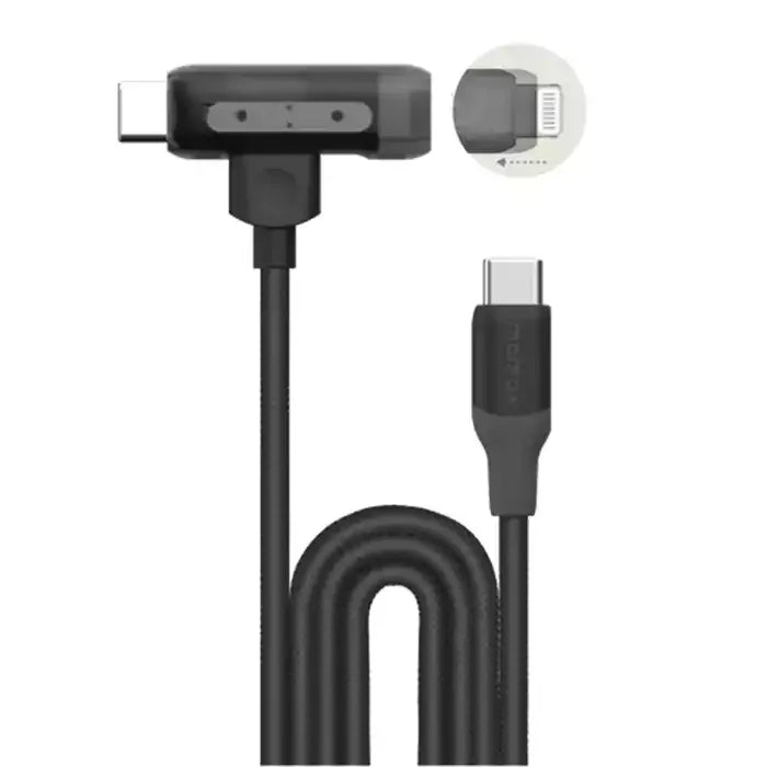 momax Flow Duo2-in-1 USB-C to USB-C + Lightning (1.5m) Charging + Data Cable(Braided - TPE + Nylon)  Black DL56D1-Link