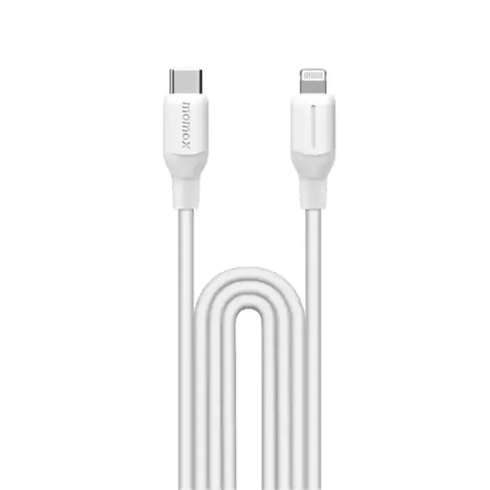 كابل شحن ونقل بيانات من موماكس USB-CTo Lightning (1.2 متر / يدعم 35 وات) (TPE + سيليكون) أبيض DL53W1-Link