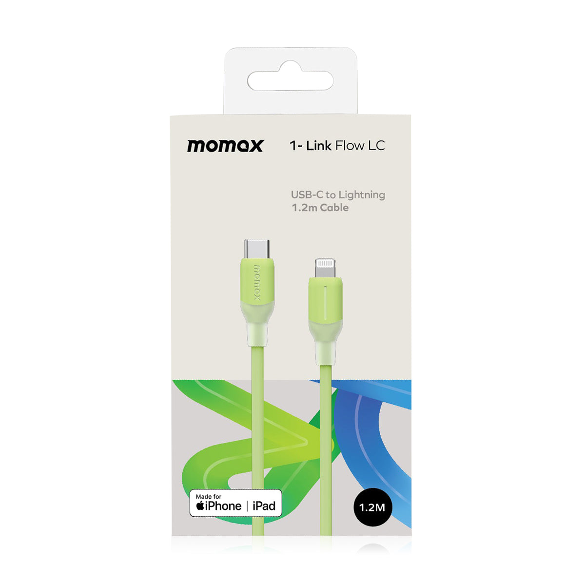 momax USB-C To Lightning (1.2m / Support 35W)Charging + Data Cable (TPE + Silicon) Green DL53G1-Link