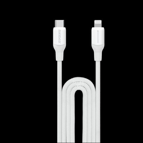 momax USB-C To Lightning (2.0m / Support 35W) Charging + Data Cable(Braided - TPE + Nylon)  White DL55W1-Link