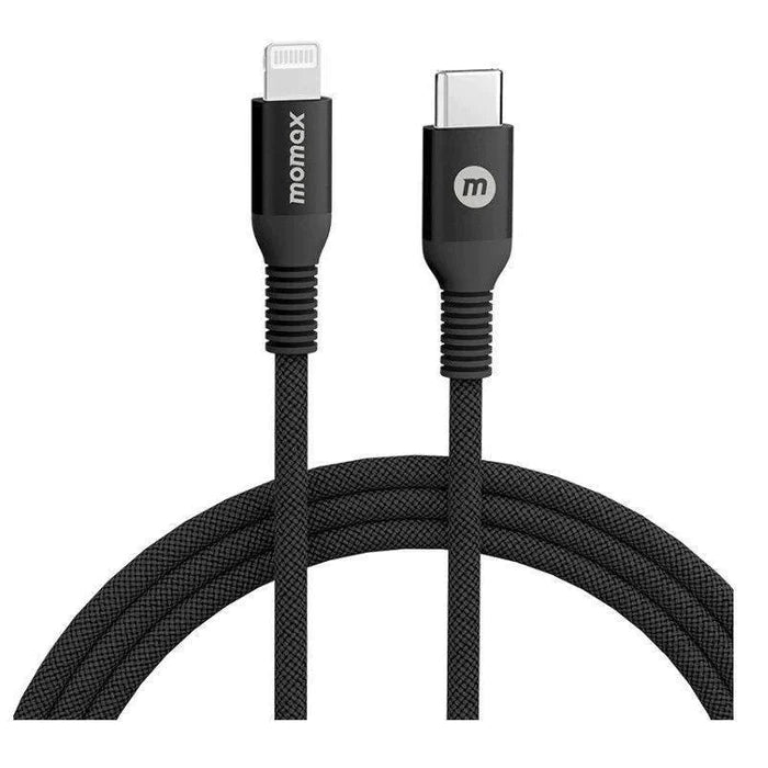momax USB-C To Lightning (2.0m / Support 35W) Charging + Data Cable(Braided - TPE + Nylon)  Black DL55D1-Link