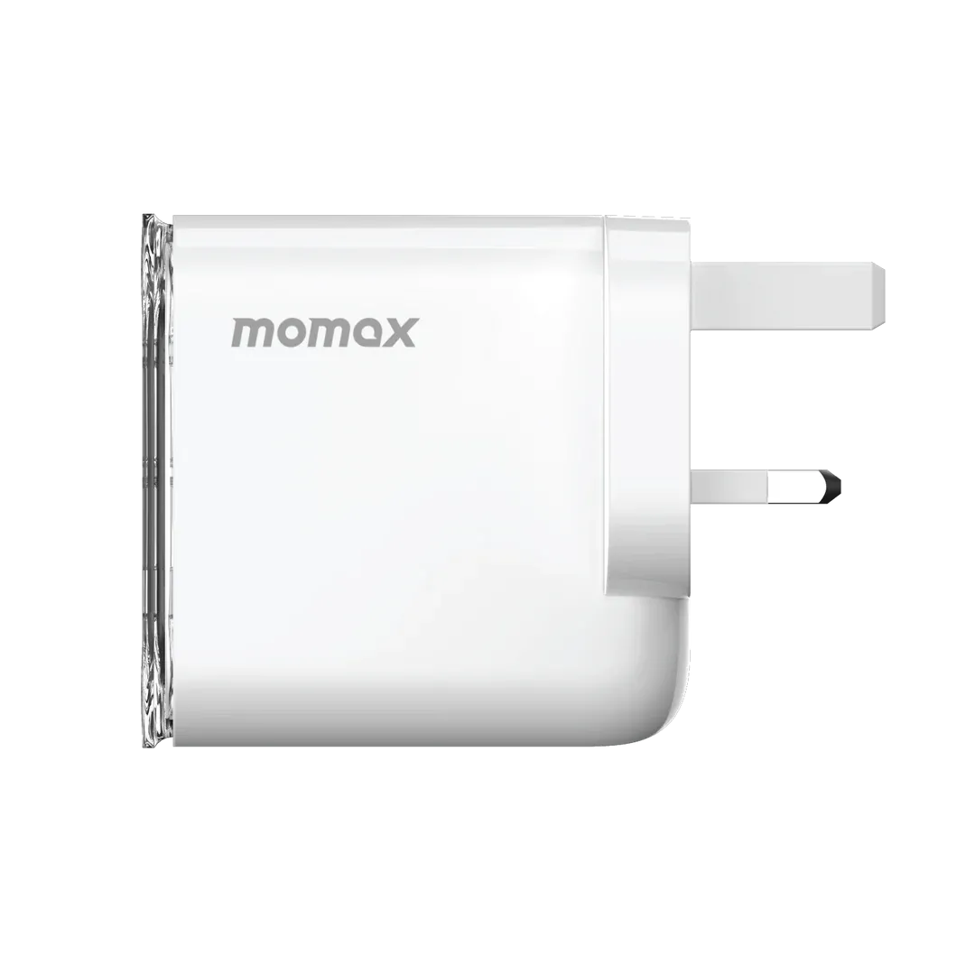 momax Charge Flow+PD 80W GaN Wall Charger[3 ports] - UK PLUG White UM52UKW1