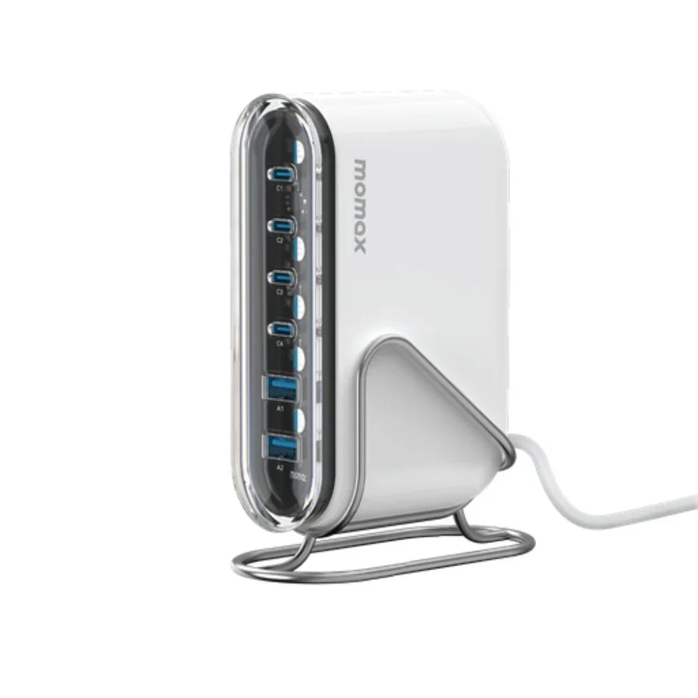 UM55UKW | Momax 1-Charge Flow+ 120W 6-Port Desktop Charger  | UK  | White