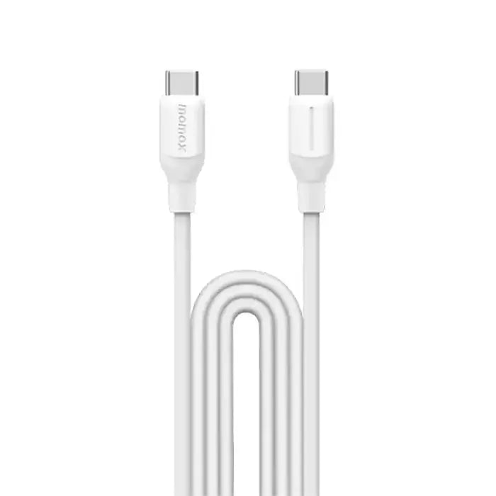 MOMAX USB-C To USB-C (1.2m / Support 60W)Charging + Data Transfer cable(TPE + Silicon) White DC23W1-Link