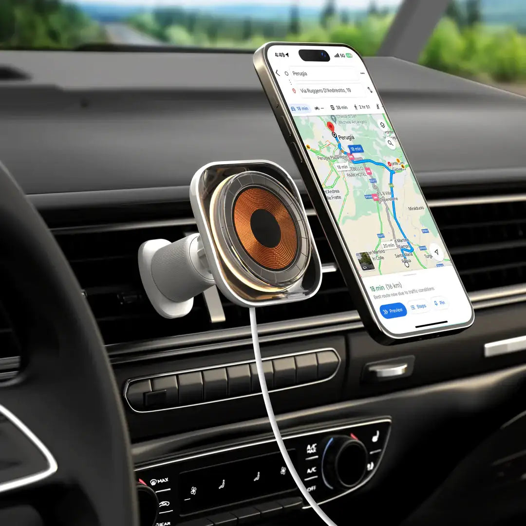 momax Charge FlowMagnetic Wireless Charging Car Mount White CM29W1 - GulfStore.com