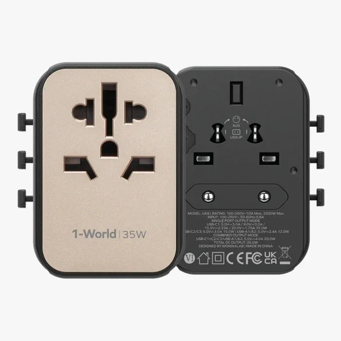 MOMAX 1-World 5-Port Travel Charger 35W