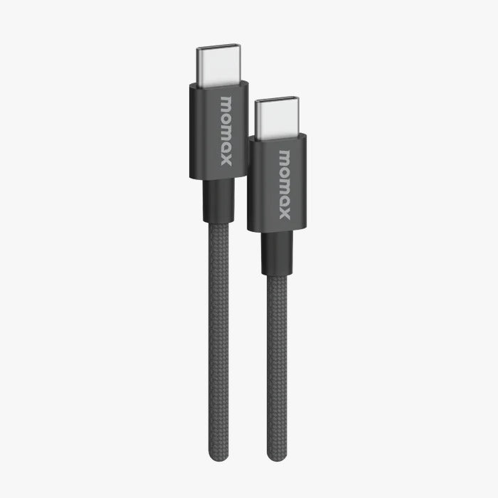 كابل MOMAX Elite USB-C إلى USB-C مضفر بقوة 60 وات بطول 1.5 متر - أسود