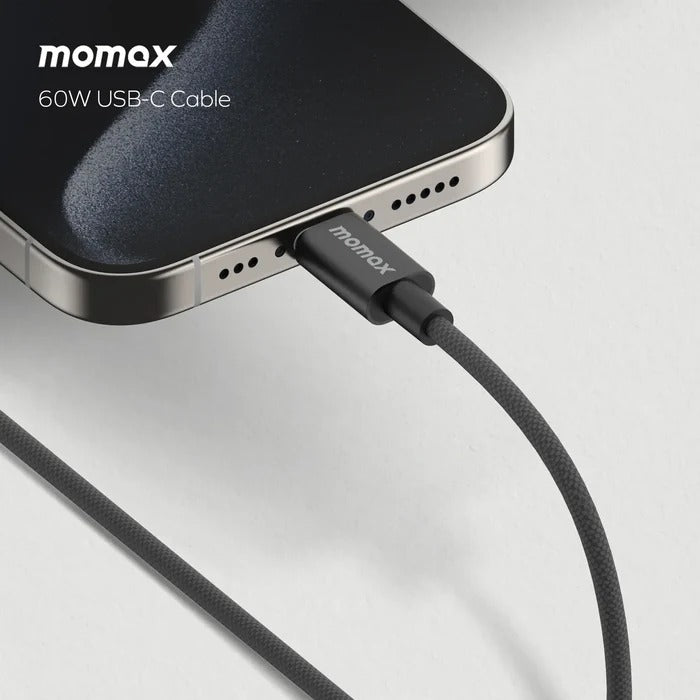 MOMAX Elite USB-C to USB-C Braided Cable 60W 1.5m - black