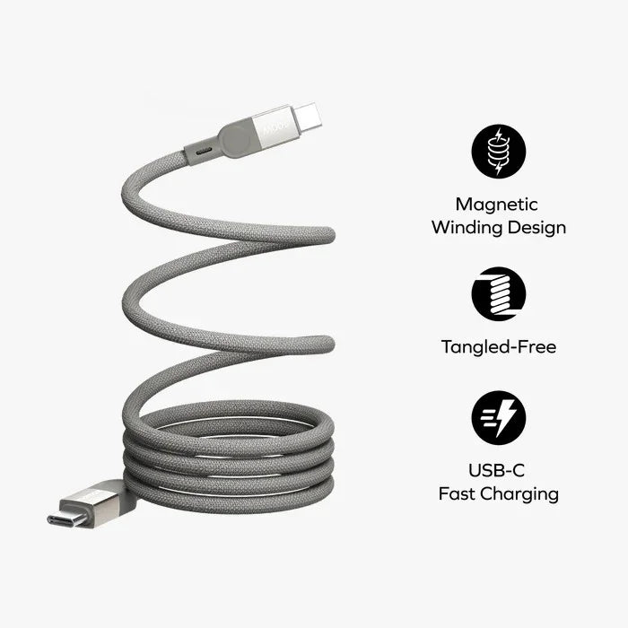 كابل مغناطيسي من MOMAX Mag.Link USB-C إلى USB-C بقوة 100 وات حتى 2 متر