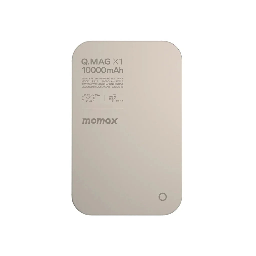 IP117AE | بطارية لاسلكية Momax Q.Mag X1 بسعة 10000 مللي أمبير/ساعة | تيتانيوم