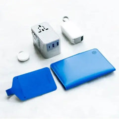 Momax Travel Adapter 70W with cable Bulit In type C+Type C Battery ip130+PinPop Br10+Passport cover - GulfStore.com