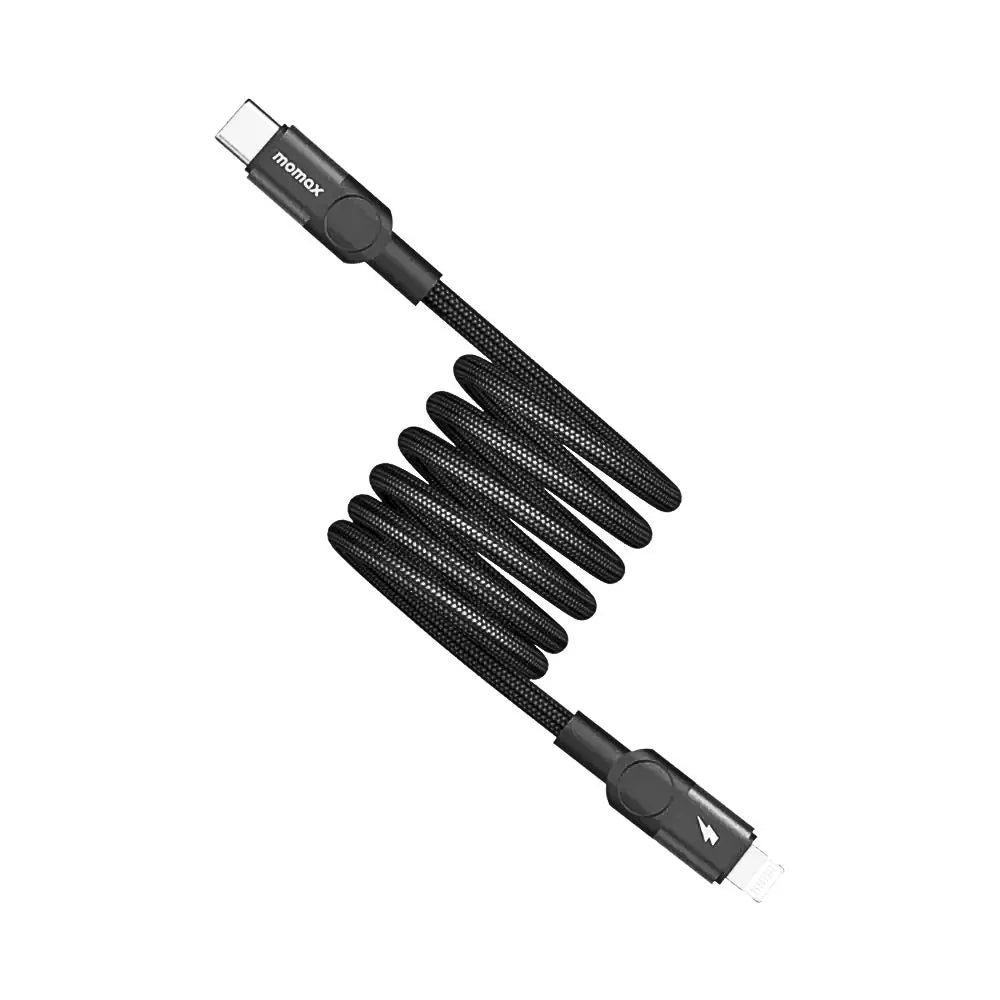 كابل مغناطيسي من موماكس ماج لينك USB-C إلى Lightning بطول 2 متر | أسود | DL59D
