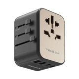 UA23L | Momax 1-World2 100W 4-Port USB-C Dual AC Travel Adaptor | Titanium - GulfStore.com