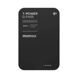 IP129Q2D | Momax 1-Power Q.Pass 5000mAh Qi2 Magnetic Wireless Battery Pack | Black - GulfStore.com