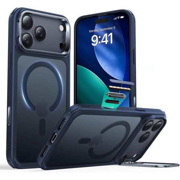 ESR | 1A867004 | ESR iPhone 17 Pro HaloLock Classic Hybrid Case with Stash Stand | Camera Control Button | Case | Frosted Blue