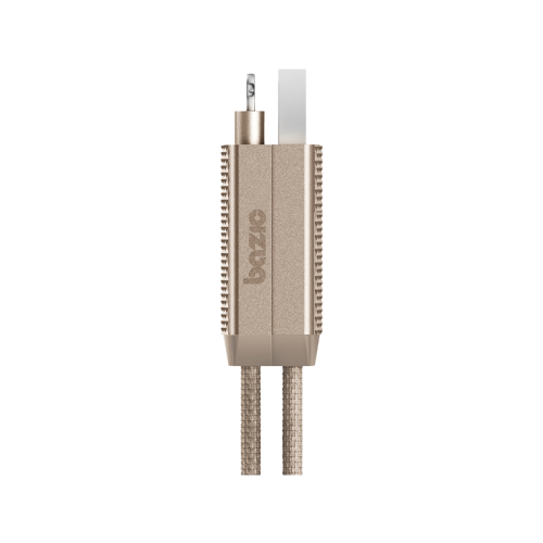 CBL-GC4N1-GLD100 | Bazic Gocharge Alucable | 4-In-1 Aluminium Charging Cable With USB A/C In & USB C/Lightning Out Pd Fast Charge| 1M | Gold