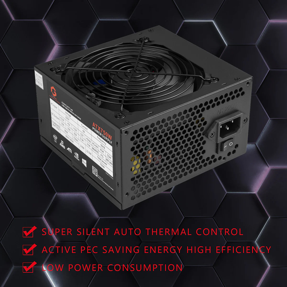 GAMEON SPY2 ATX 750 Watts 80 PLUS BRONZE Value Gaming Power Supply