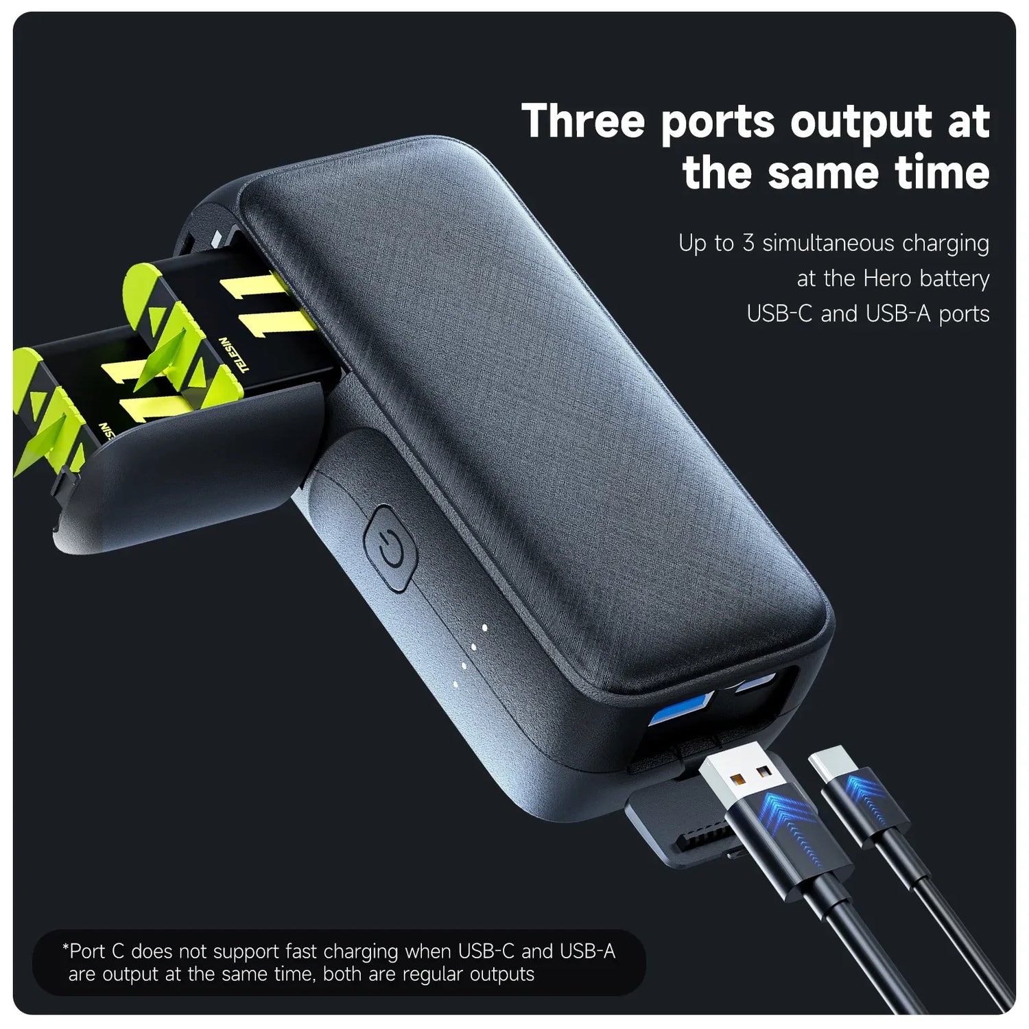 Telesin Power Bank for GoPro Hero 13 battery /Mobile phone etc.