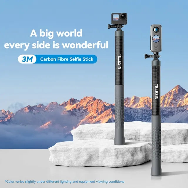 Telesin Third Generation 3.0m Carbon fiber selfie stick for action cameras
