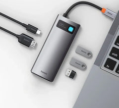 BASEUS | CAHUB-CX0G | Hub 5W1 Metal Gleam Series, Usb-C Do 3X Usb 3.0 + Hdmi + Usb-C Pd - GulfStore.com