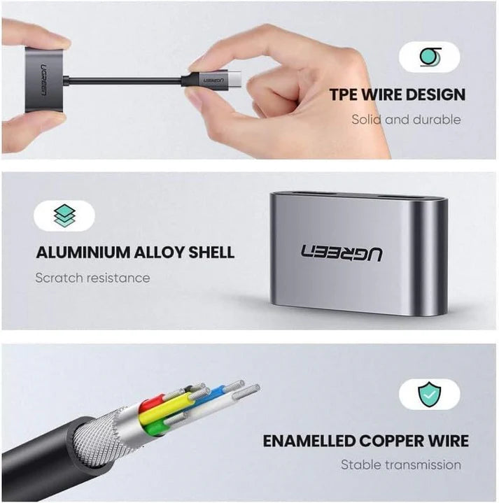 UGREEN USB-C One-Two Converter-CM232
