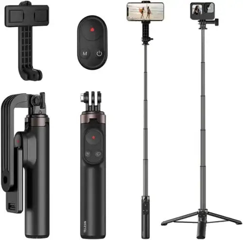 TELESIN Selfie Stick Tripod with Bluetooth Remote and Wrist strap - GulfStore.com