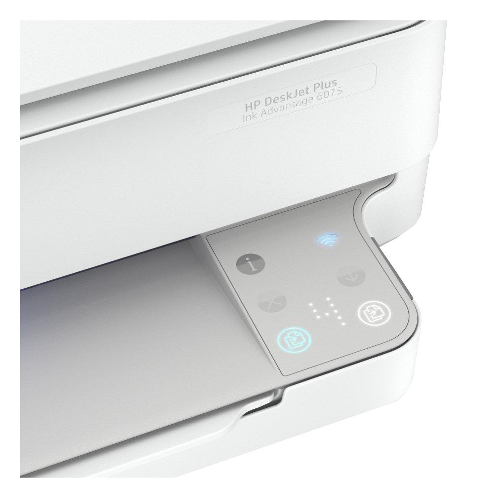 طابعة HP DeskJet Plus Ink Advantage 6075 All-In-One، 5SE22C - بيضاء 