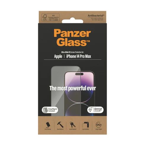 PanzerGlass™ Screen Protector Apple iPhone 14 Pro Max | Ultra-Wide Fit w. EasyAligner - 2786