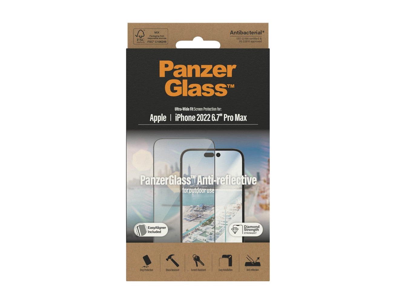 PanzerGlass™ Anti-Reflective Screen Protector Apple iPhone 14 Pro Max | Ultra-Wide Fit w. EasyAligner - 2790