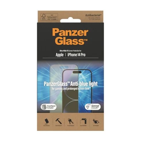 PanzerGlass™ Anti-blue light Screen Protector Apple iPhone 14 Pro | Ultra-Wide Fit w. EasyAligner - 2792