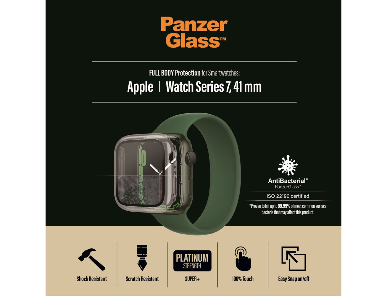 PanzerGlass Full Body Screen Protector Apple Watch 7 41mm Clear AB