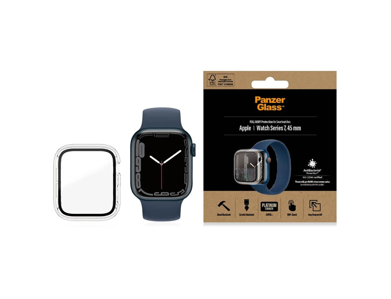 PanzerGlass™ Full Body Apple Watch Series 8 | 7 | 45mm | Screen Protector Glass | Clear