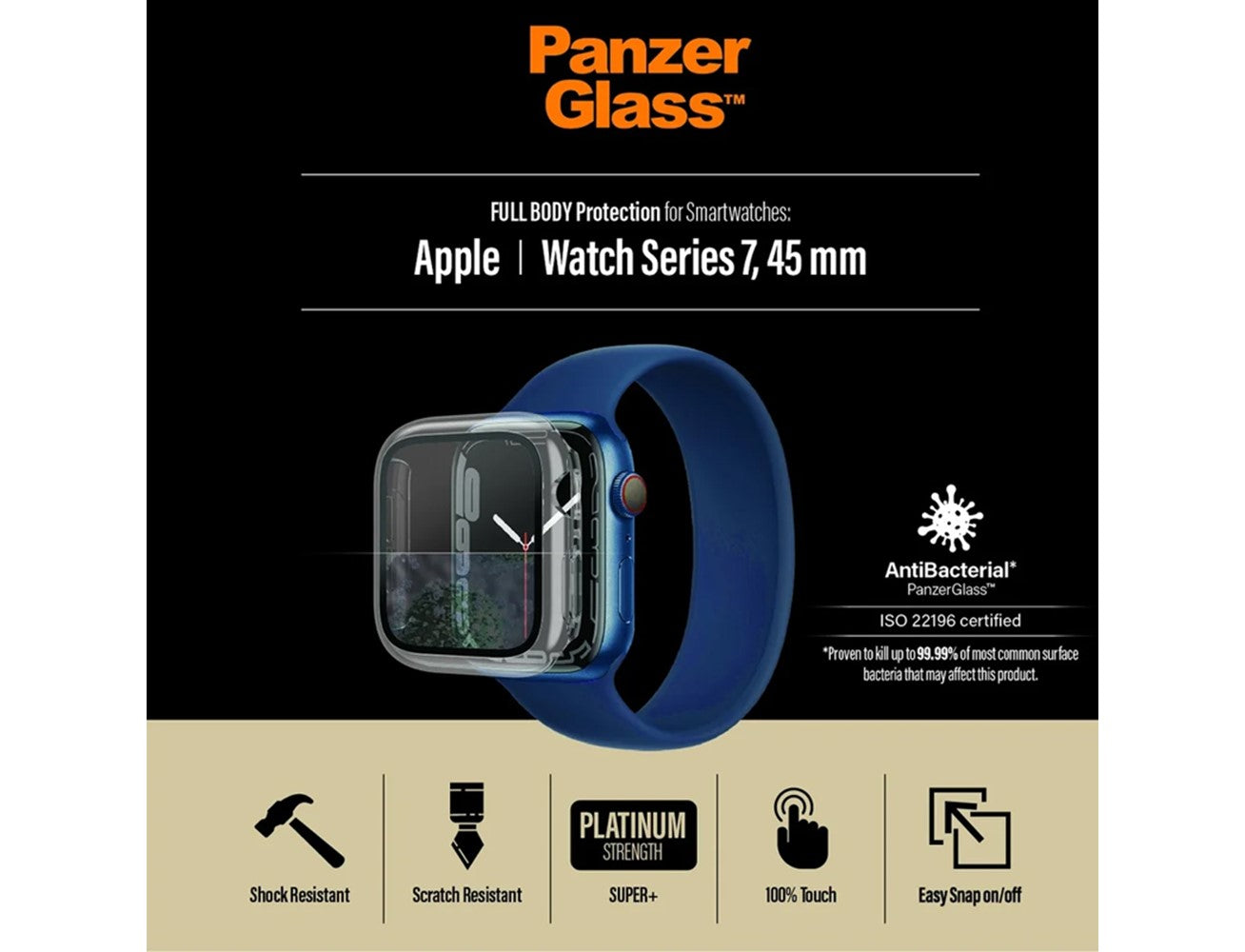 PanzerGlass™ Full Body Apple Watch Series 8 | 7 | 45mm | Screen Protector Glass | Clear
