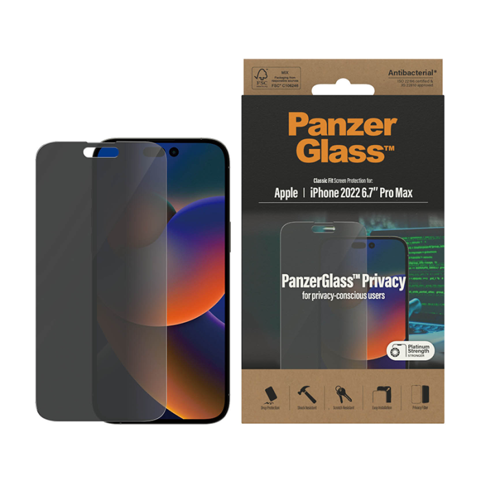 PanzerGlass™ Privacy Screen Protector Apple iPhone 14 Pro Max | Classic Fit - P2770