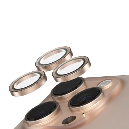 واقي عدسة كاميرا بانزر جلاس - ذهبي لامع - آيفون ١٦ برو | ١٦ برو ماكس | SAFE ٩٥٨٩٥