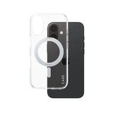 CARE™ by PanzerGlass® Case Transparent w. Silver Kickstand & MagSafe iPhone 16
