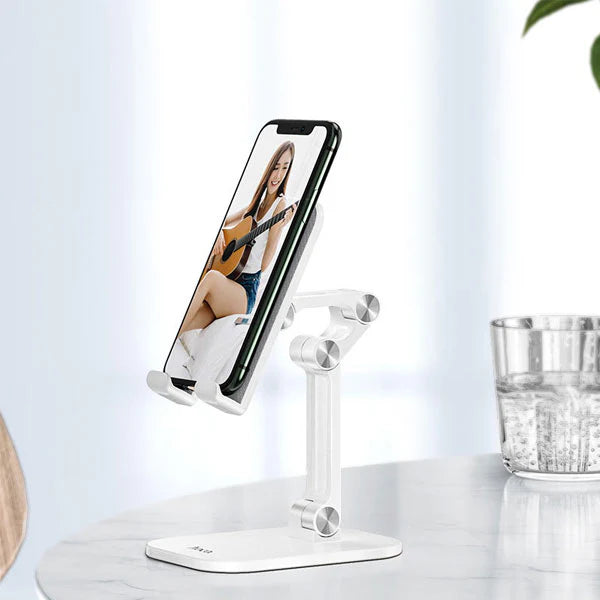 LD-358، حامل هاتف قابل للطي من ليدور مصنوع من مادة ABS+ألومنيوم، أبيض