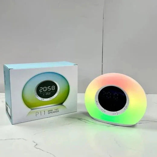 P11 , LEEDOR WIRELESS SPEAKER DIGITAL CLOCK , WHITE