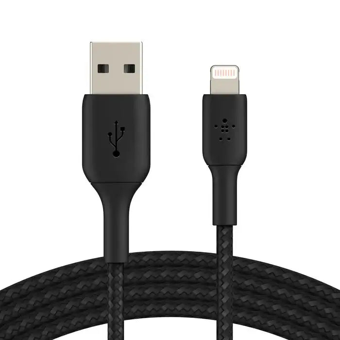 LD-007L , LEEDOR BRAIDED CABLE 1M USB TO LIGHTNING , BLACK - GulfStore.com
