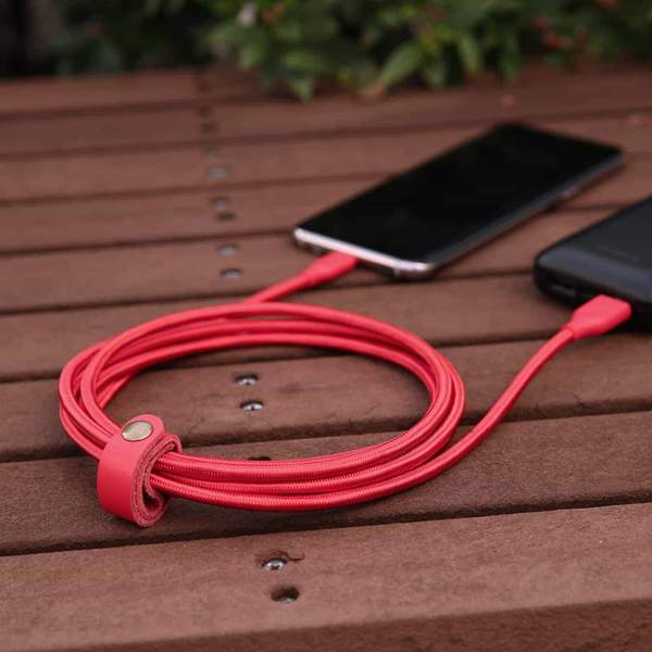 Aukey Braided Nylon USB 3.1 GEN1 to USB-C Cable (2m / 6.6ft) CB-AC2 RD - Red