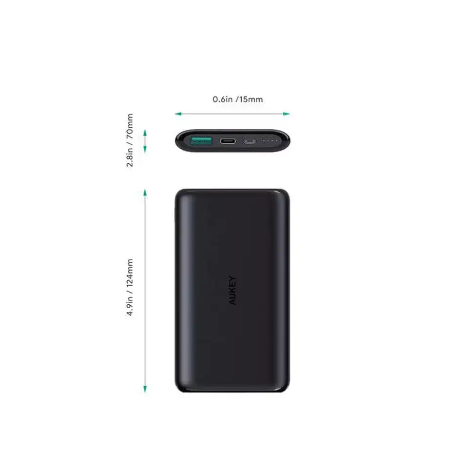 Aukey, Power Bank 10000mAh , USB-C , Black - GulfStore.com