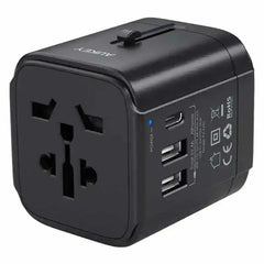 Aukey Universal Traver adapter 2 USB +1 USB-C - Black - GulfStore.com