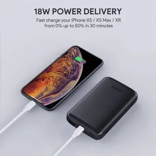 AUKEY, Power Bank 10000MAH USB-C Portable with Quick Charge 3.0 - Black - GulfStore.com