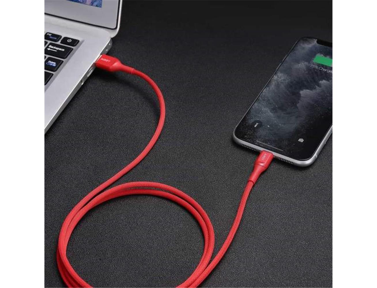 Aukey Kevlar Core Lightning to USB-A Cable (1.2m / 3.95ft) CB-AKL1 RD - Red